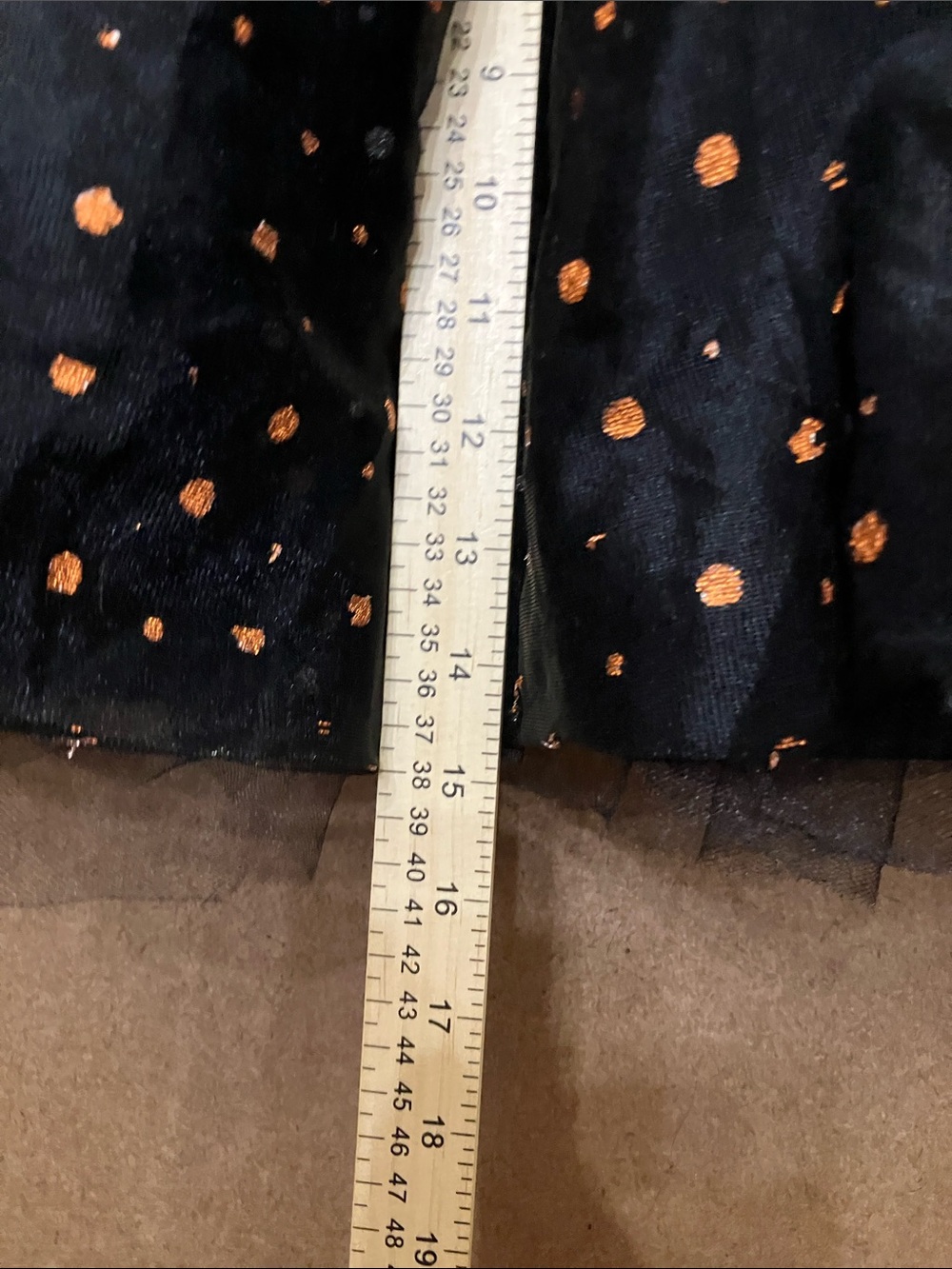 Disney Black Tulle Skirt with Gold Polka Dot Overlay - Picture 4 of 7